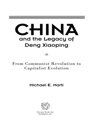 cover image of China and the Legacy of Deng Xiaoping